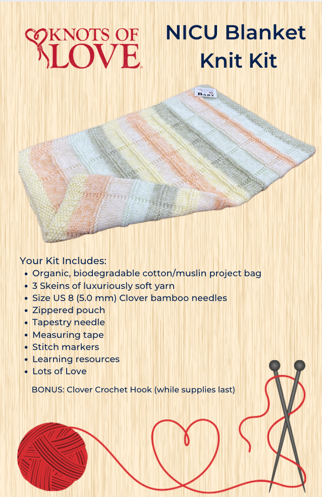 Complete Knit NICU Blanket Kit: Summer Bouquet
