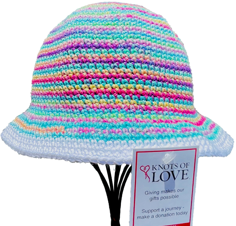 claire ~ crochet bucket hat pattern by knots of love