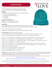 Load image into Gallery viewer, Oceans ~ Watchman&#39;s Knit Hat Pattern by Knots of Love